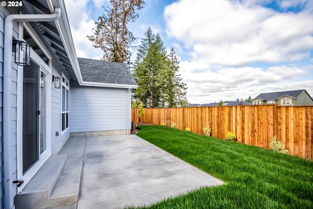 view of yard featuring a patio area