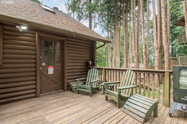 view of wooden deck