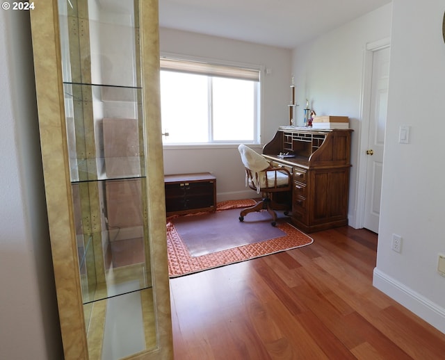 office space featuring light wood-type flooring