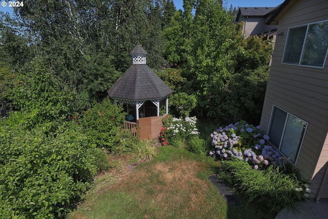 view of yard featuring a gazebo