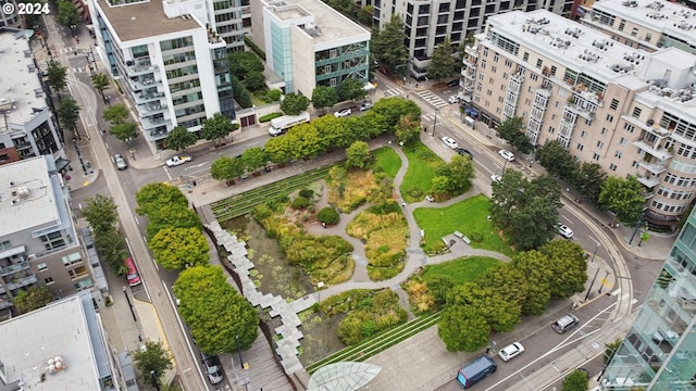 aerial view featuring a view of city