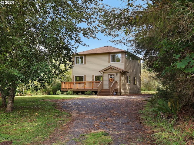 view of property featuring a deck