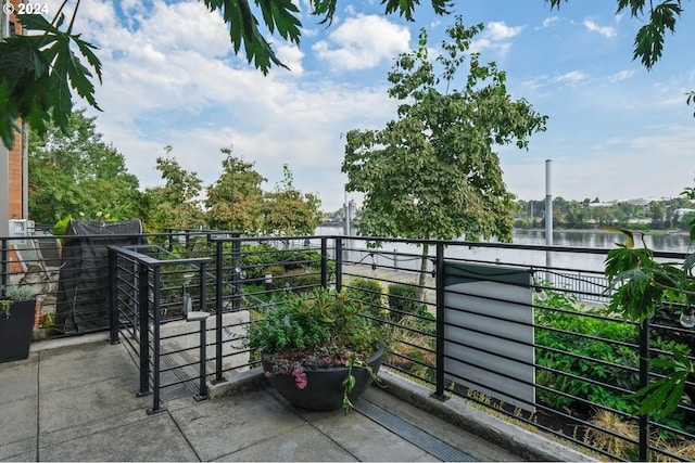 balcony with a water view