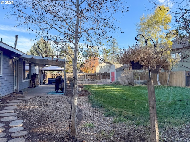 view of yard with a patio area