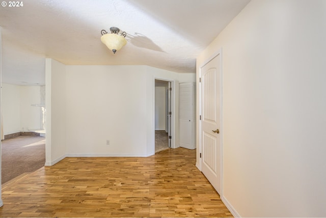 interior space with light hardwood / wood-style floors