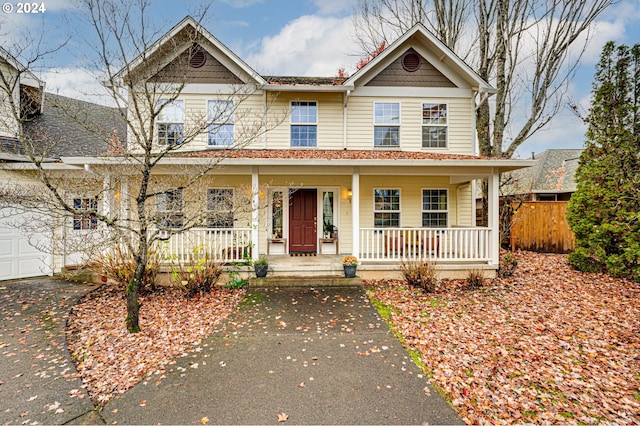 view of front of property with a porch