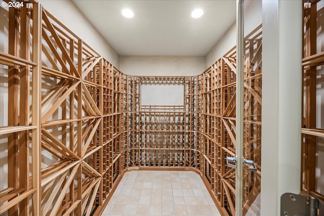 view of wine cellar