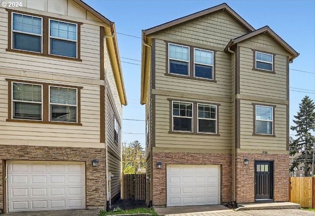 view of property with a garage