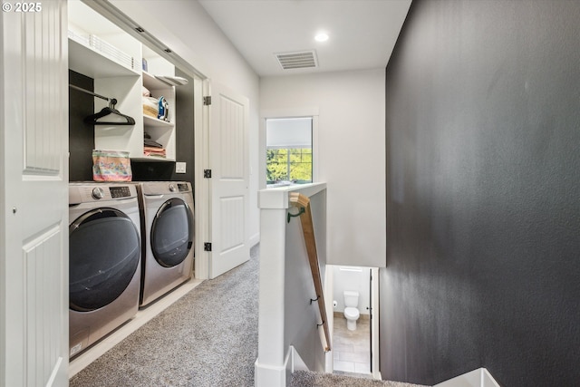 19639 SW Blackbear Ct, Beaverton, OR 97006 - washroom featuring independent washer and dryer and carpet floors