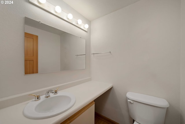 bathroom with toilet and vanity