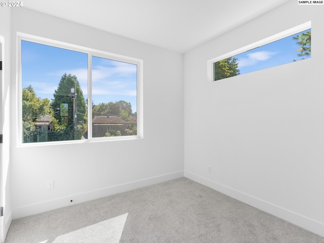 carpeted empty room with baseboards