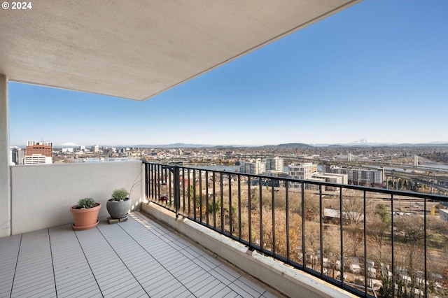 balcony with a mountain view