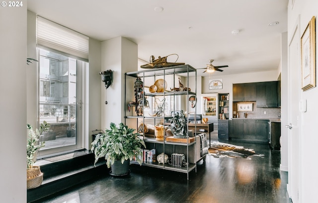 1930 S River Dr Unit W107, Portland, OR 97201 - interior space featuring a ceiling fan and wood finished floors