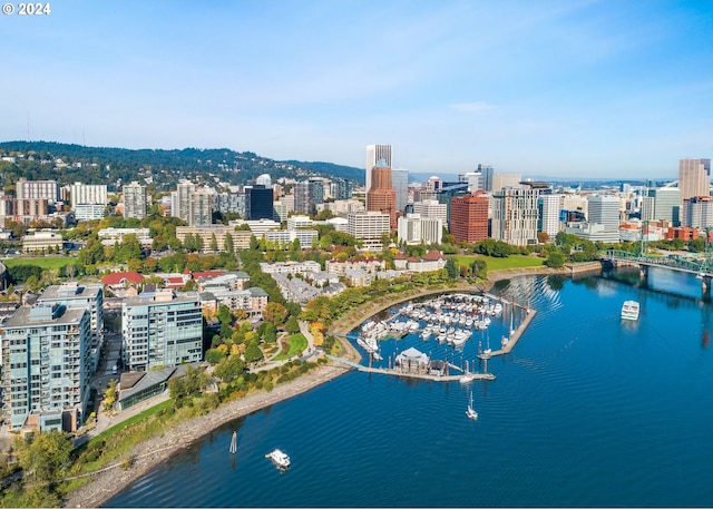 1930 S River Dr Unit W107, Portland, OR 97201 - aerial view with a view of city and a water view