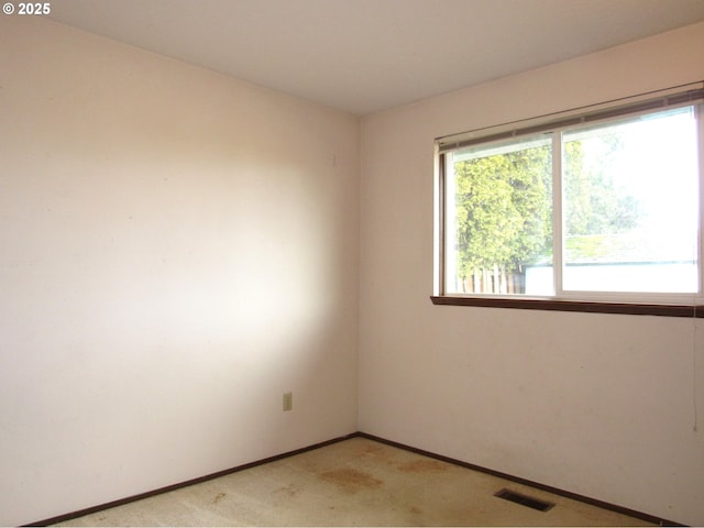 spare room with light carpet