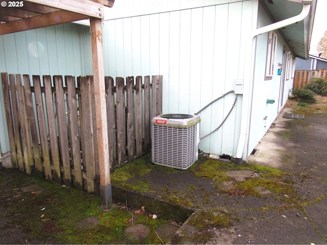 view of property exterior with central air condition unit