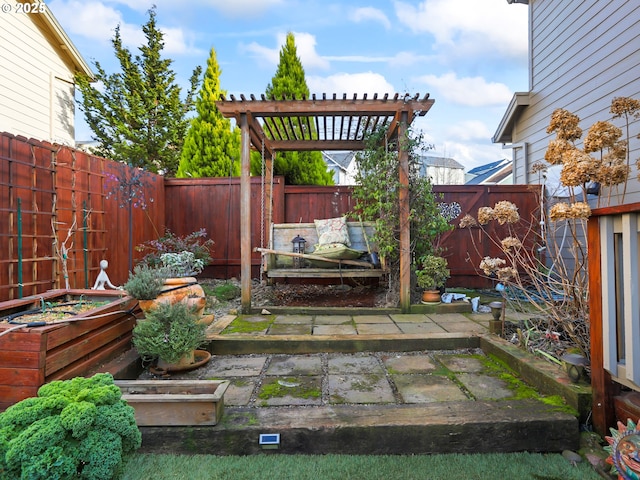 view of patio with a fenced backyard