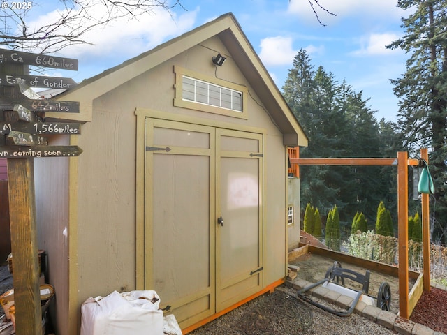 view of shed