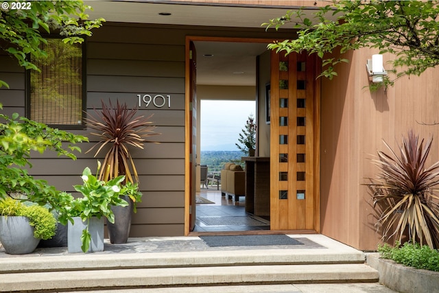 view of doorway to property