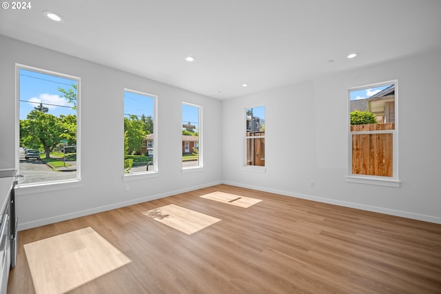 empty room featuring plenty of natural light and light wood-type flooring