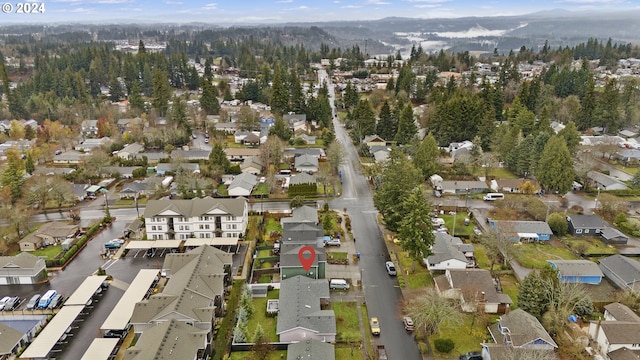 bird's eye view featuring a mountain view