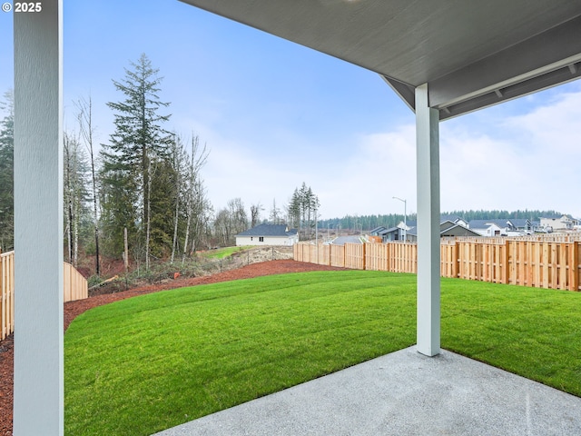 view of yard with a patio area