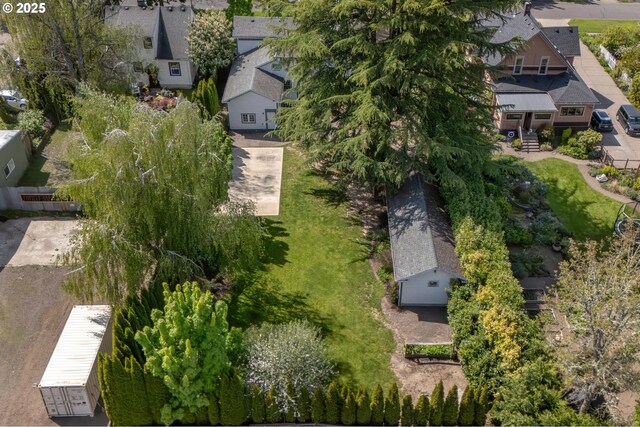 drone / aerial view with a residential view