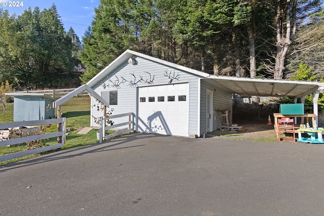 view of garage