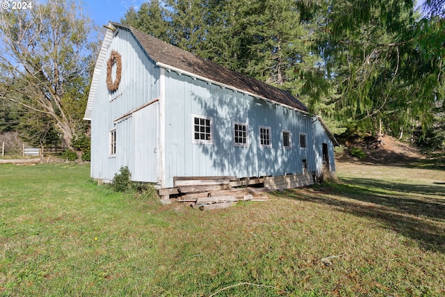 exterior space with a lawn