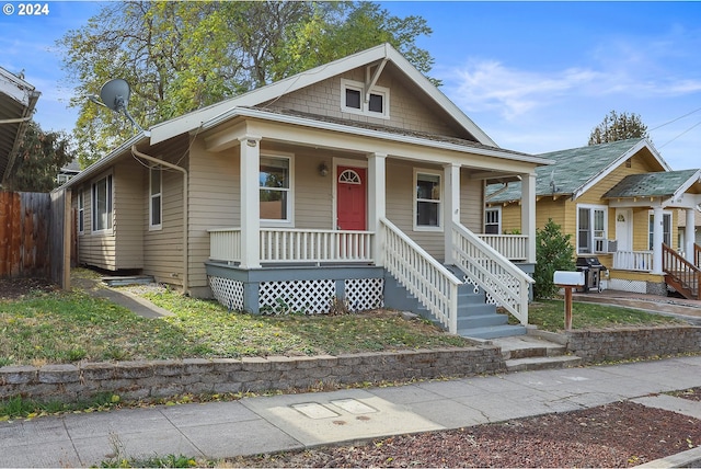 bungalow-style house featuring a porch