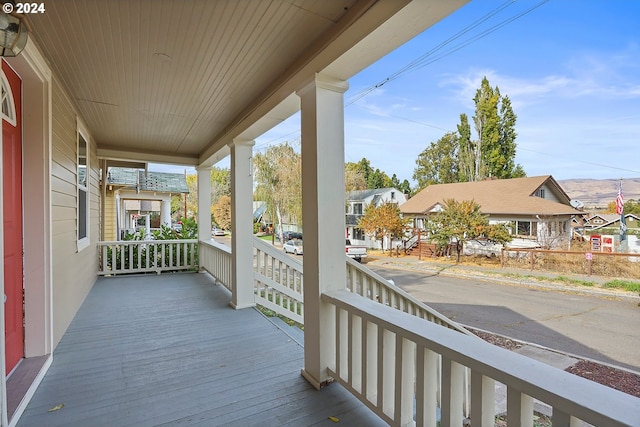 deck with a porch