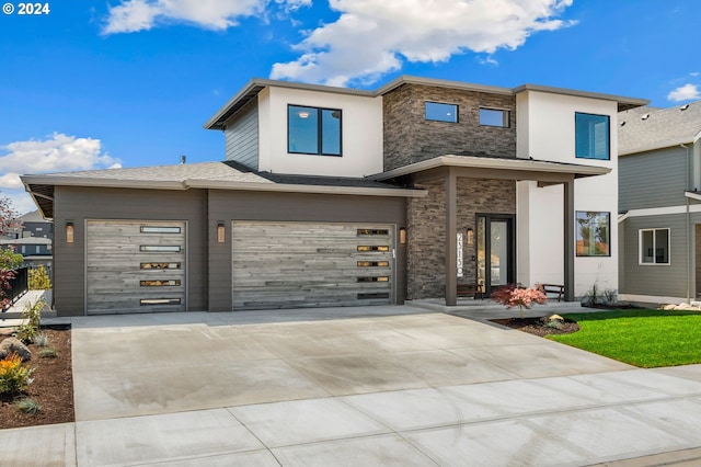 view of front facade with a garage