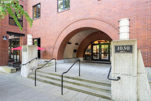 entrance to property with french doors