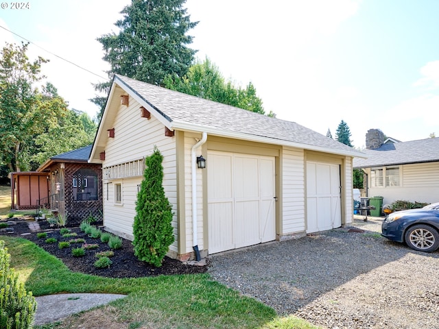 view of garage