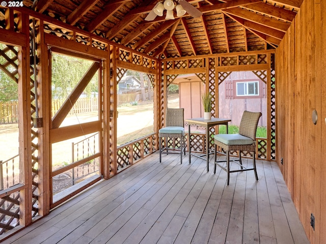 328 Mill St, Silverton, OR 97381 - wooden deck featuring ceiling fan and a gazebo