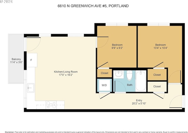 6610 N Greenwich Ave Unit 5, Portland, OR 97217 - floor plan / room layout
