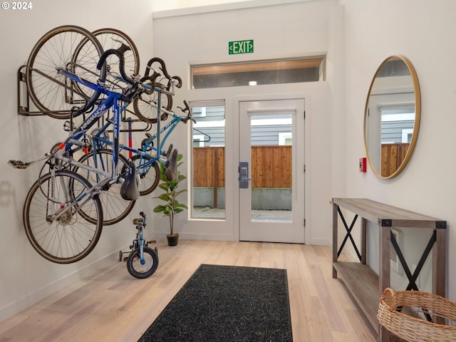 entryway with light wood-type flooring