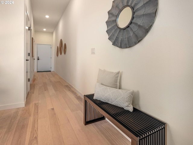 hall featuring light hardwood / wood-style floors