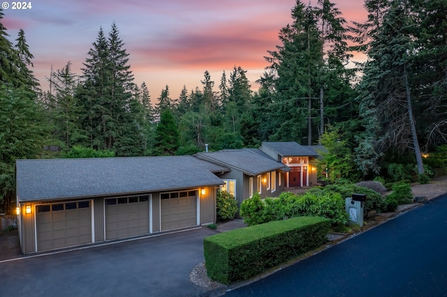 view of front of home featuring a garage