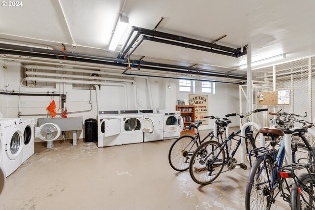 garage with separate washer and dryer