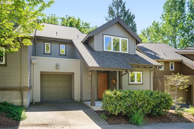 view of front of property featuring a garage