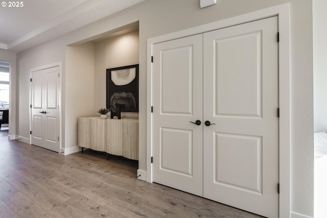 hall featuring light hardwood / wood-style floors