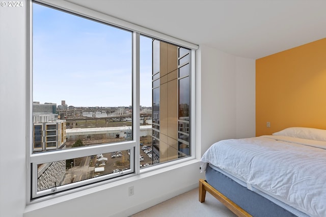 bedroom featuring carpet