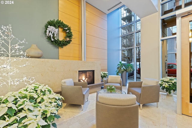 3570 S River Pkwy Unit 1609, Portland, OR 97239 - lobby featuring a high ceiling and floor to ceiling windows