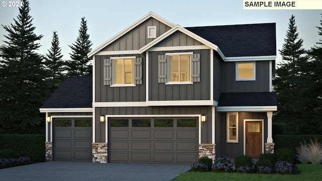 craftsman-style house featuring a garage