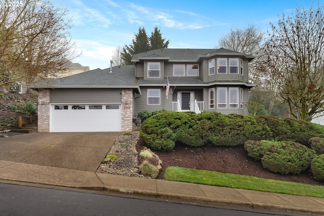 view of front facade with a garage