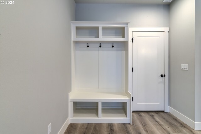 mudroom featuring light hardwood / wood-style flooring