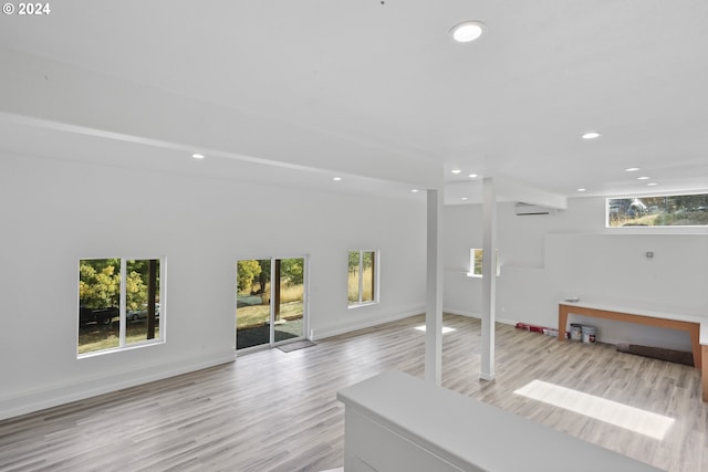 interior space with light hardwood / wood-style floors