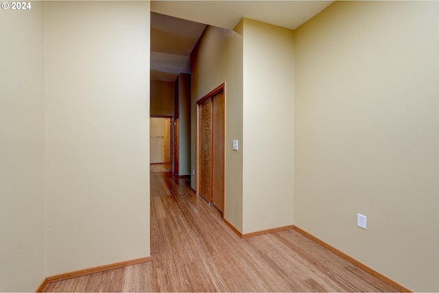 hall featuring light hardwood / wood-style flooring