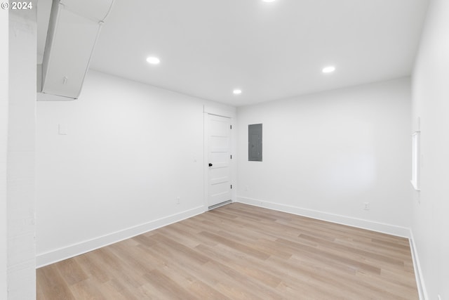 unfurnished room featuring light wood-type flooring